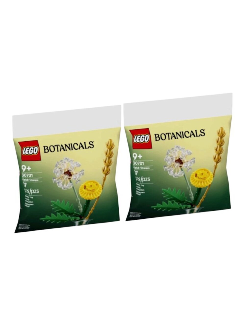 NEW Sealed Polybags Set of 2 LEGO Botanicals 30701 Field Flowers Complete 77 pcs